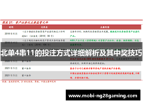北单4串11的投注方式详细解析及其中奖技巧 北单4串11的投注方式详细解析及其中奖技巧