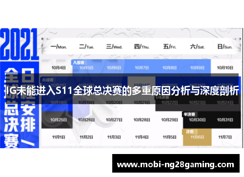 IG未能进入S11全球总决赛的多重原因分析与深度剖析 IG未能进入S11全球总决赛的多重原因分析与深度剖析